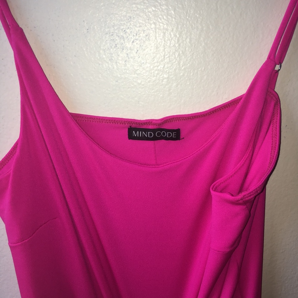 Hot pink spegatti strap dress